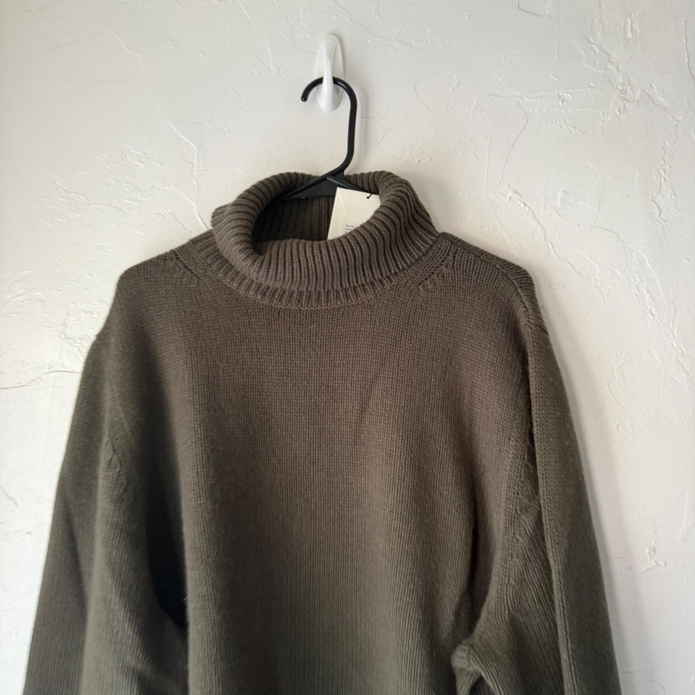 Toteme NWT $650 Wool Cashmere Blend Forest Green Turtleneck Sweater M Luxury - Picture 4 of 11